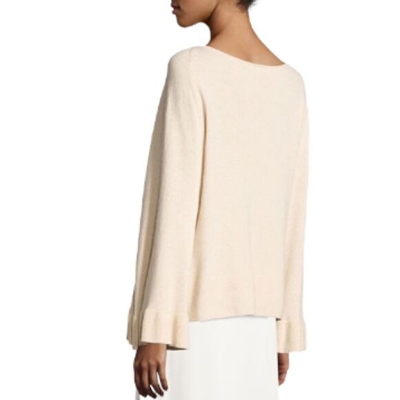 Elizabeth & James Freja Wool-Blend Flutter-Sleeve Sweater in Champagne - Picture 15 of 15